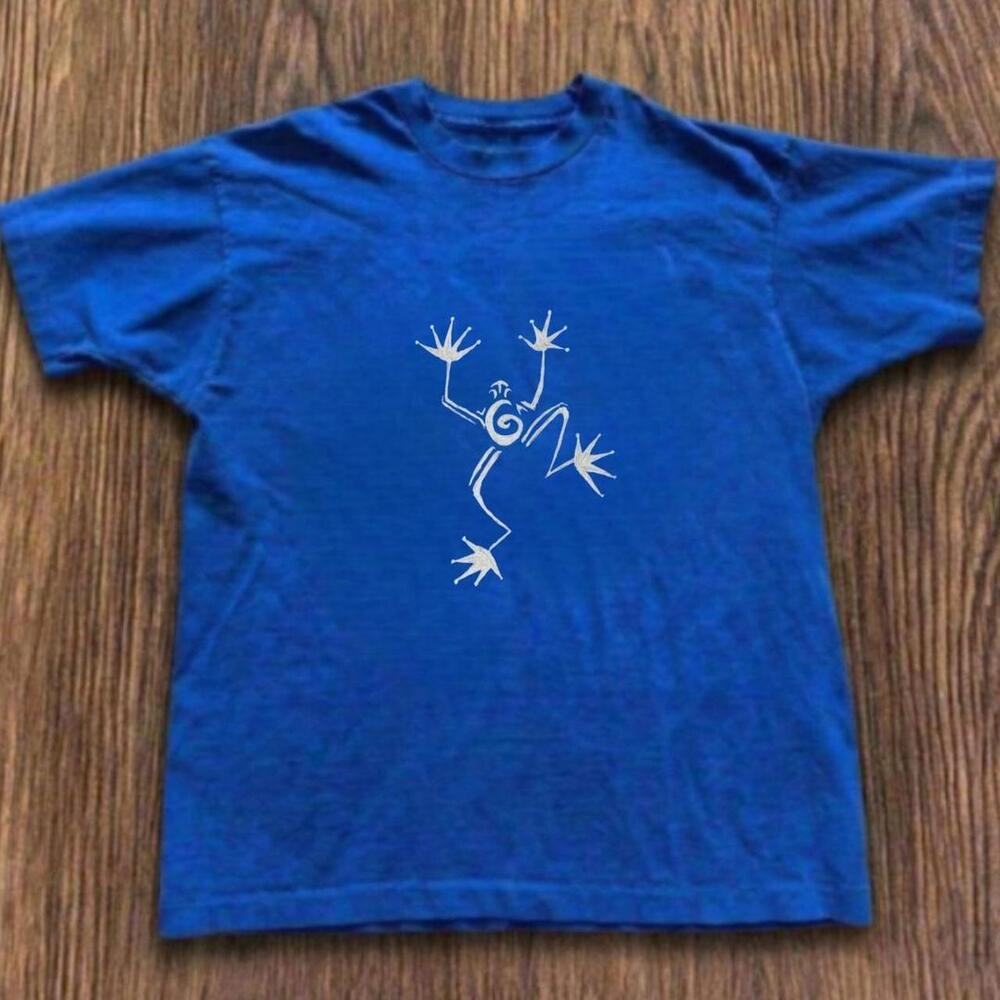 Gildan Men Blue T-Shirt, Blue T-Shirt With White Frog Graphic
